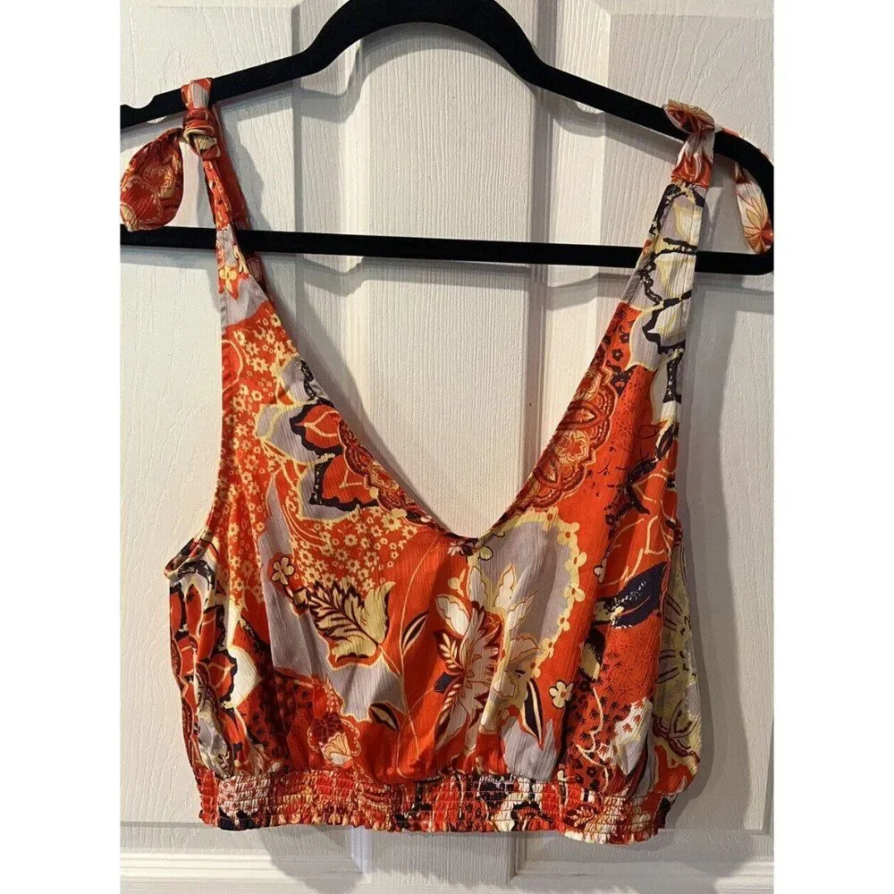 Free People Intimately Blouse Womens S Cropped Weekend in Montauk Cami Coquette